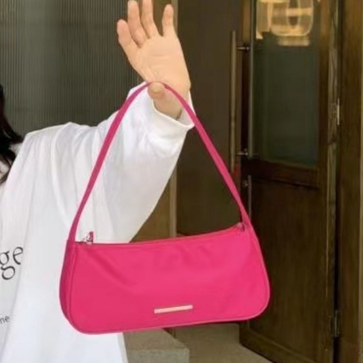 Solid Color Shoulder Bag