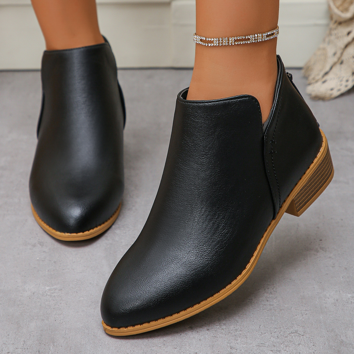 Classic Block Heel Ankle Boots