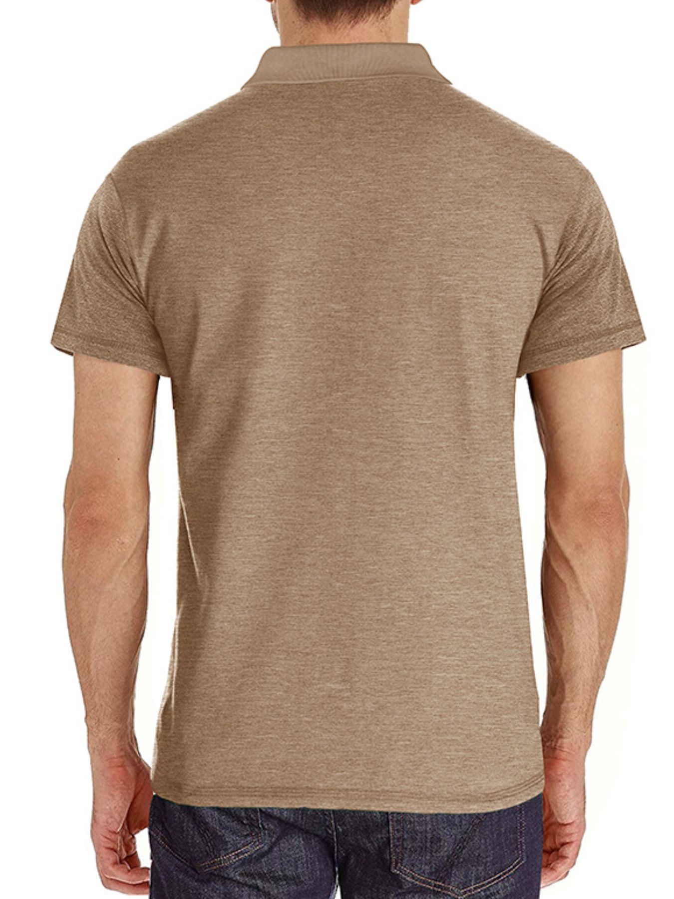 Men's Full Size Classic Heathered Pocket Polo Shirt Plus Size