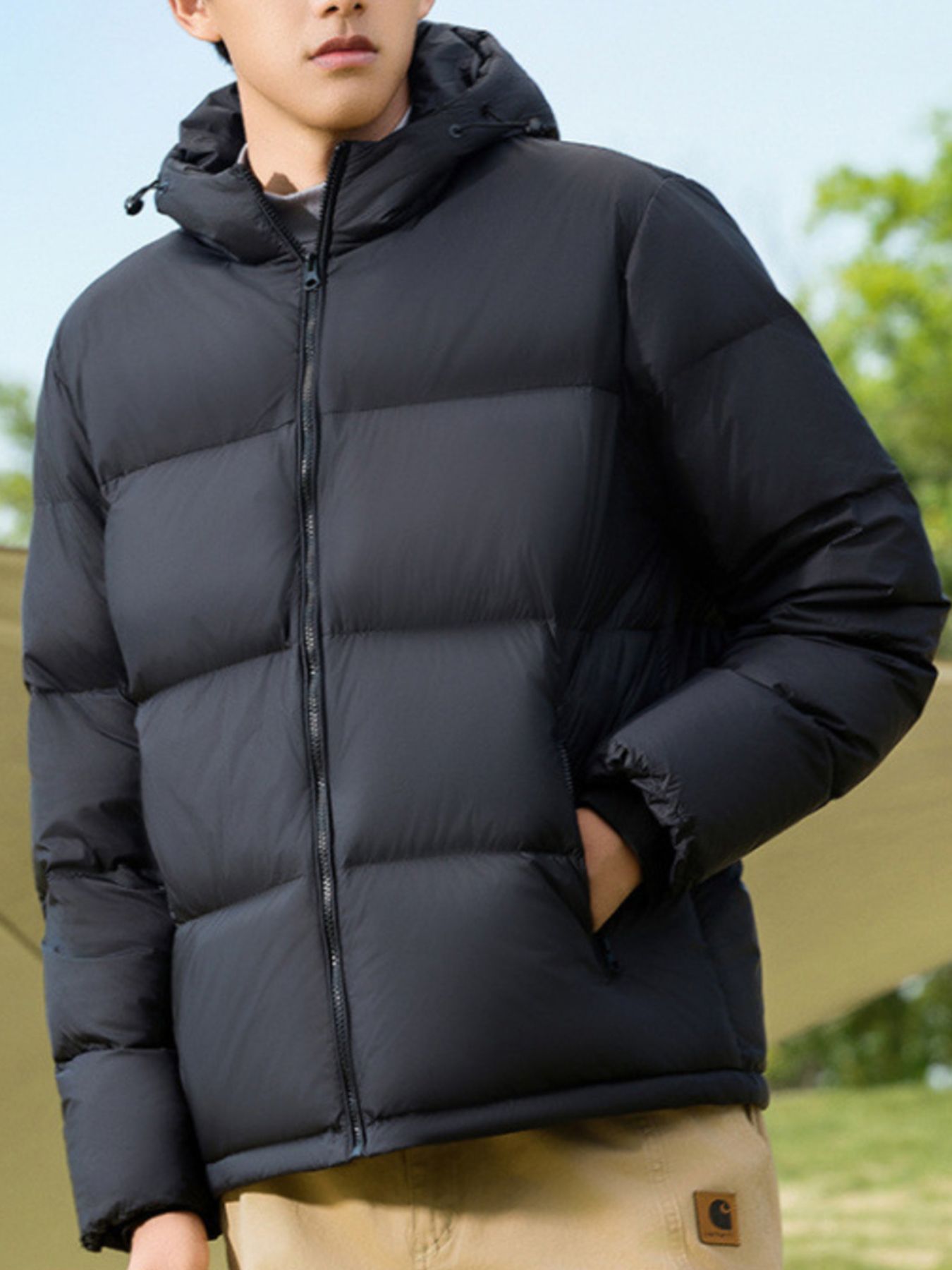 Men's Full Size Warm Padded Hooded Puffer Jacket Plus Size