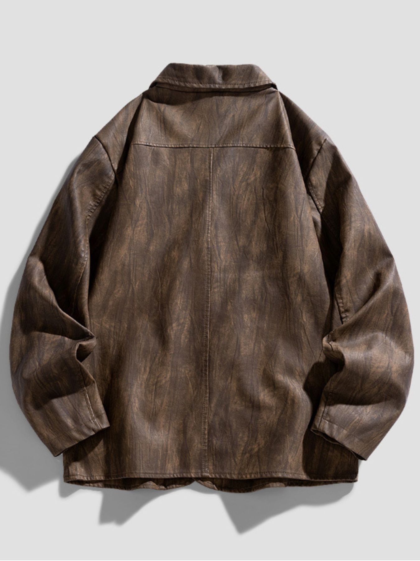 Men's Plus Size Button Up Long Sleeve Jacket