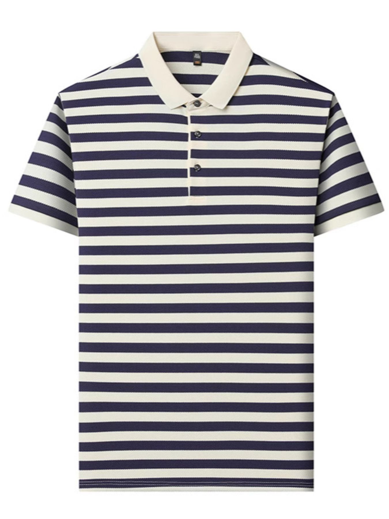 Men's Full Size Striped Short Sleeve Polo Plus Size