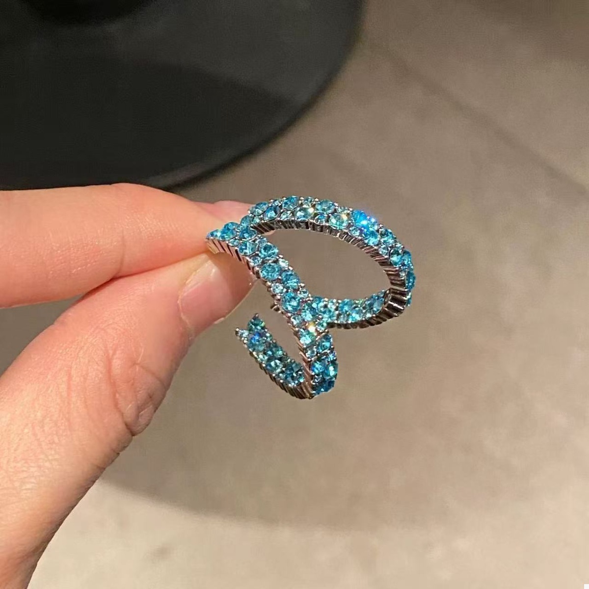 Sparkling C-Hoop Earrings