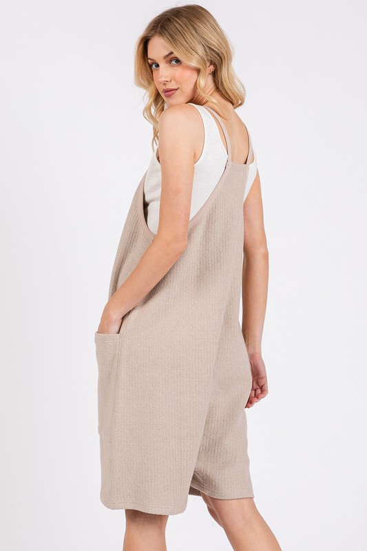 Scoop Neck Spaghetti Strap Overalls with Pockets