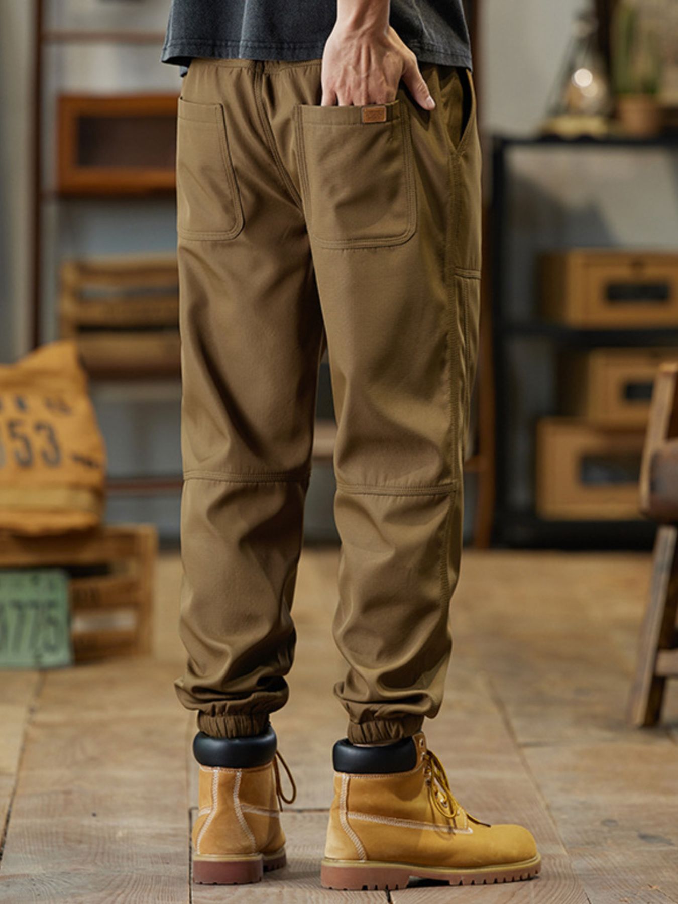 Men's Plus Size Elastic Waist Joggers