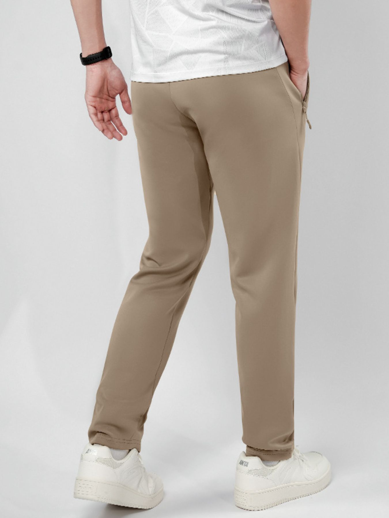 Men's Plus Size Stretch Elastic Waistband Pants with Side per Pockets