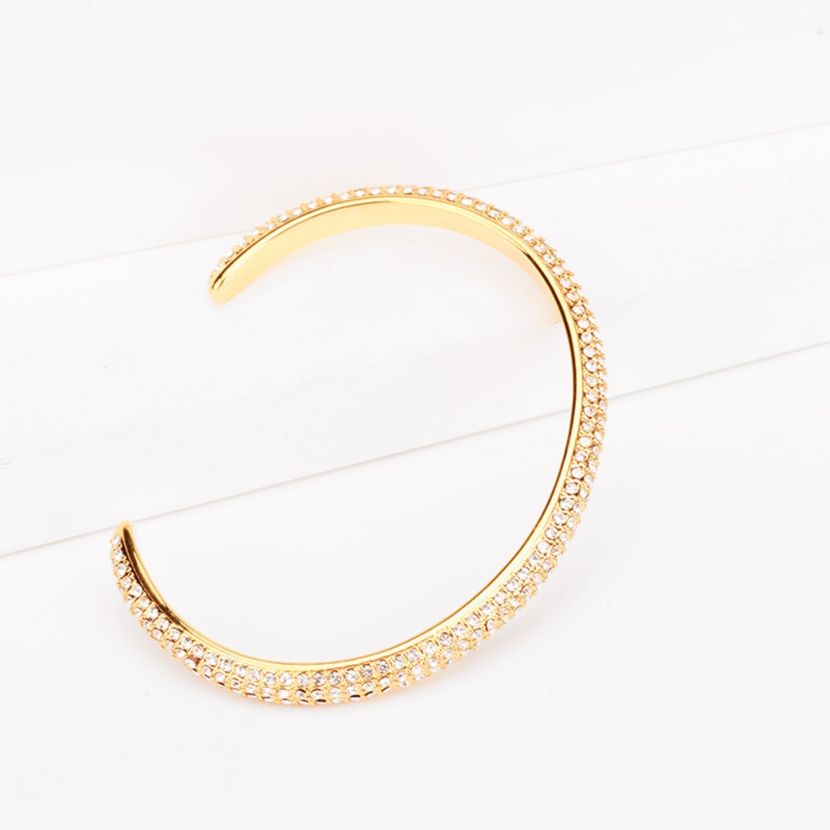 18K Gold-Plated Copper Zircon Open Bracelet