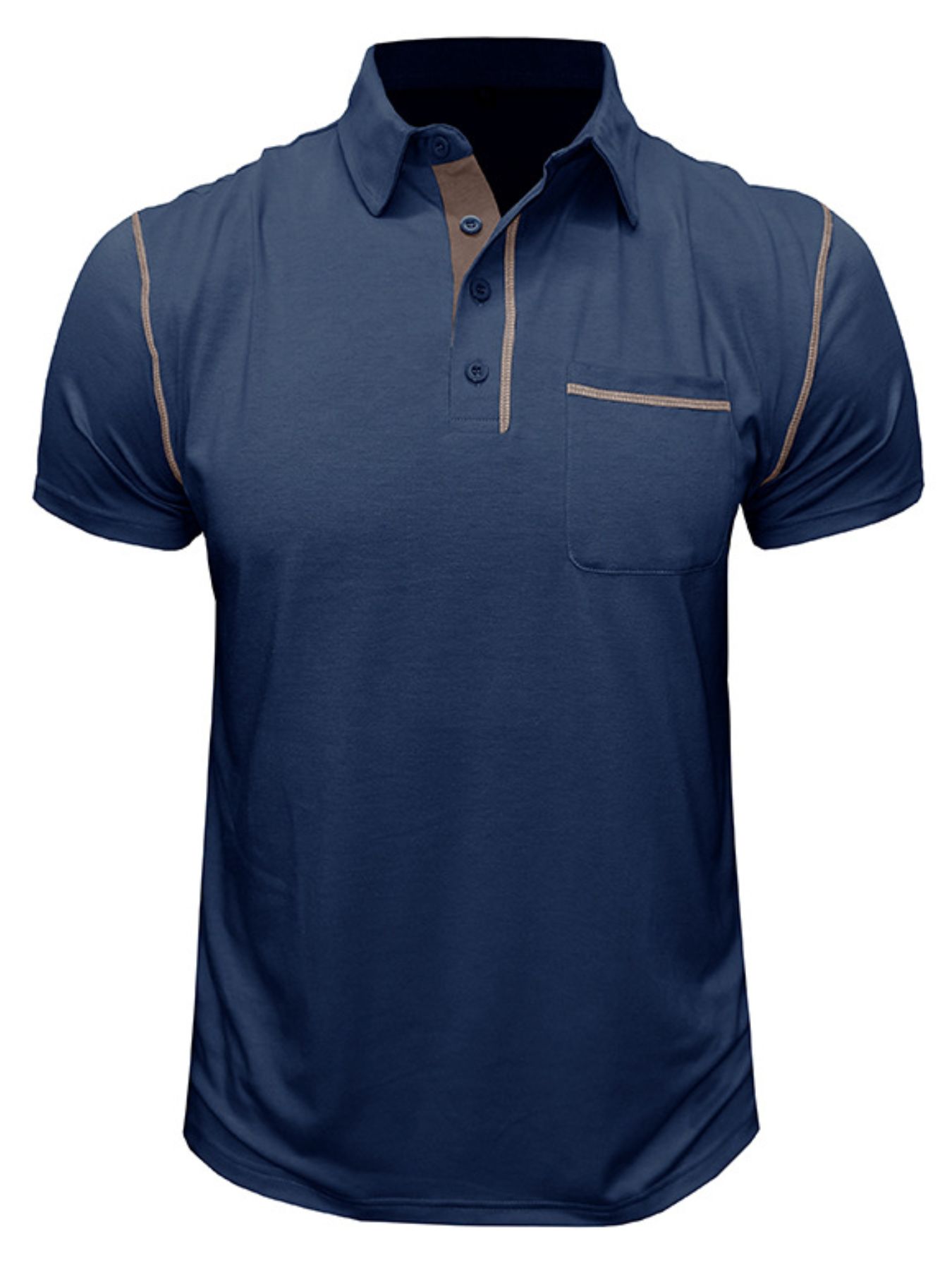 Men's Classic Polo Shirt with Contrast Stitching