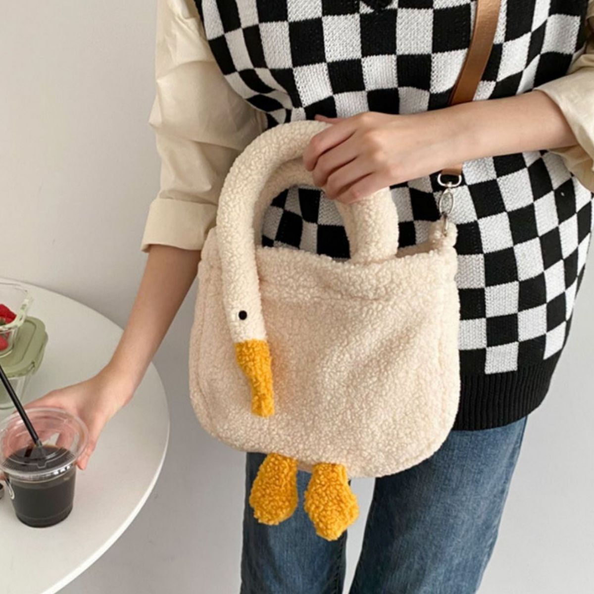 Plush Goose Crossbody Bag