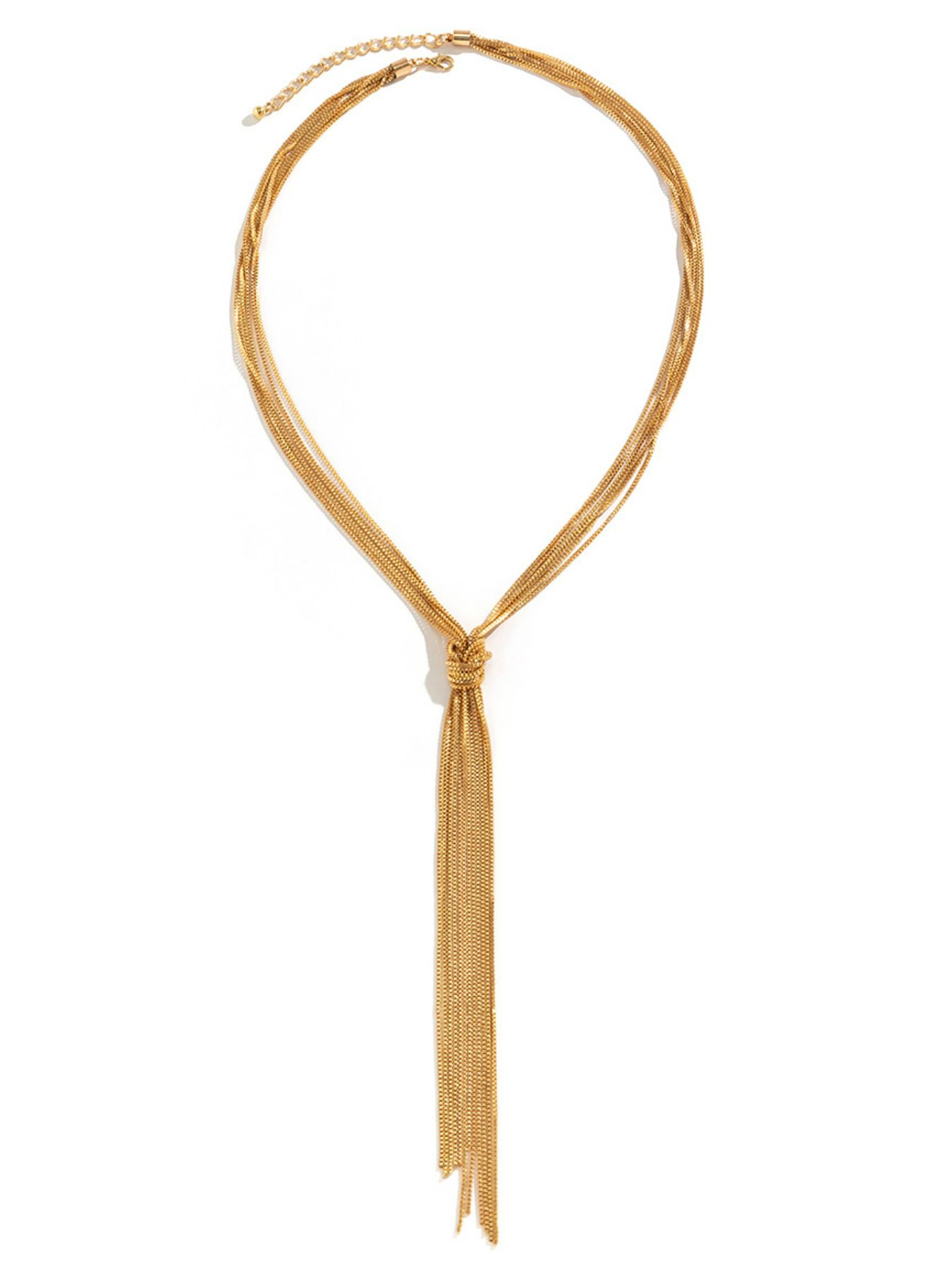 Twisted Knot ChainTassel Necklace