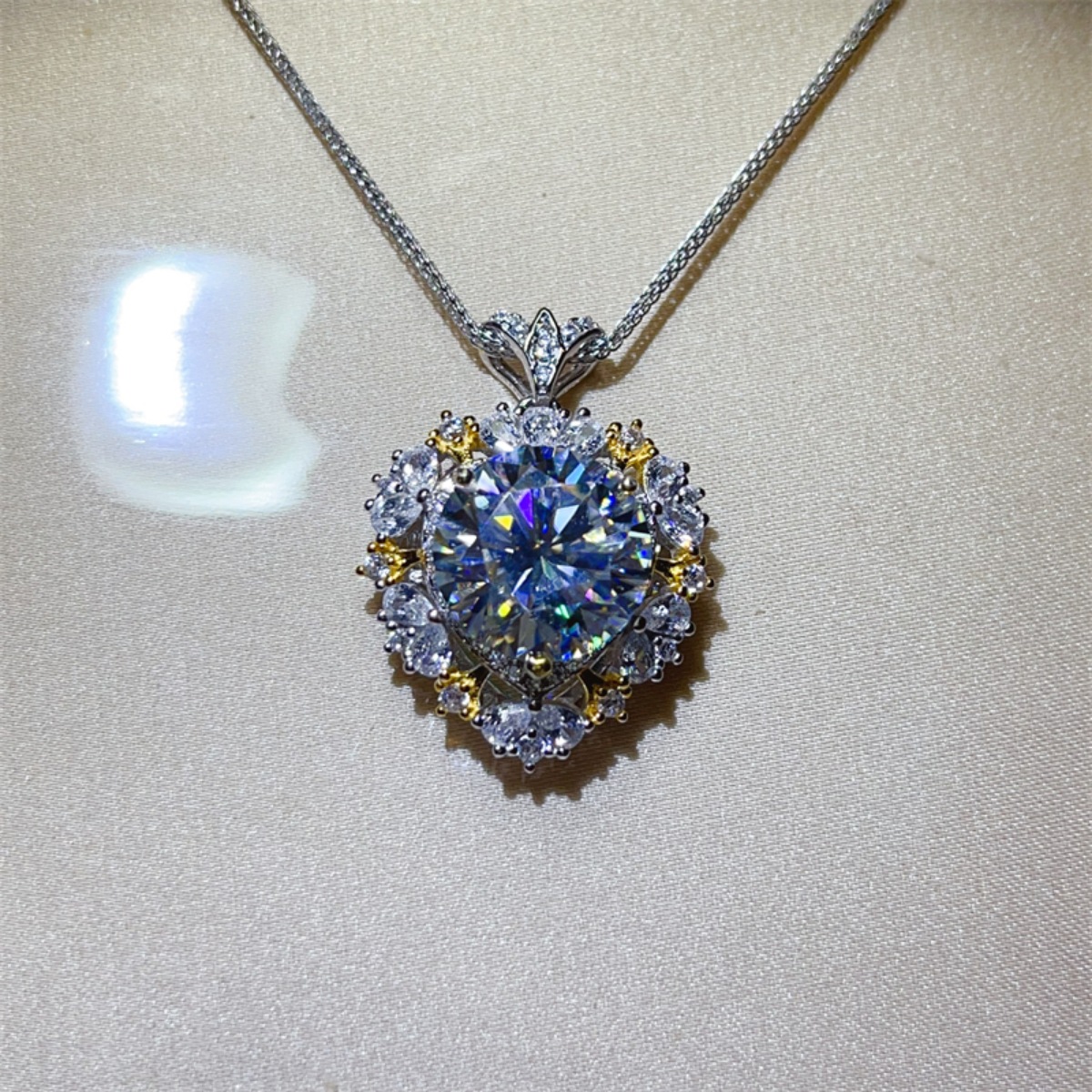 5 Carat Moissanite 925 Sterling Silver Necklace