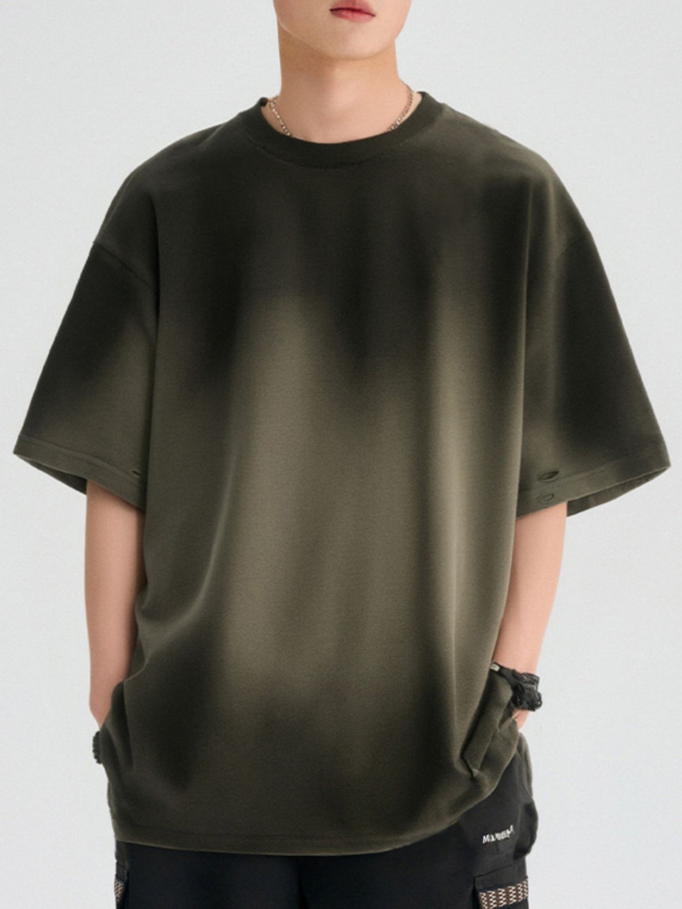 Men's Gradient Round Neck Oversized T-Shirt