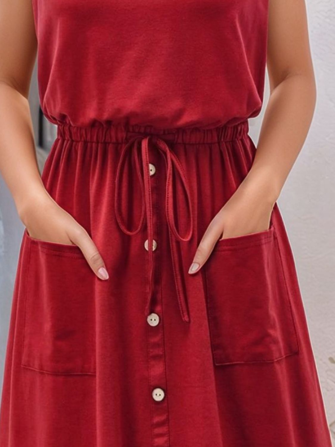 Full Size Round Neck Sleeveless Tank Dress Plus Size