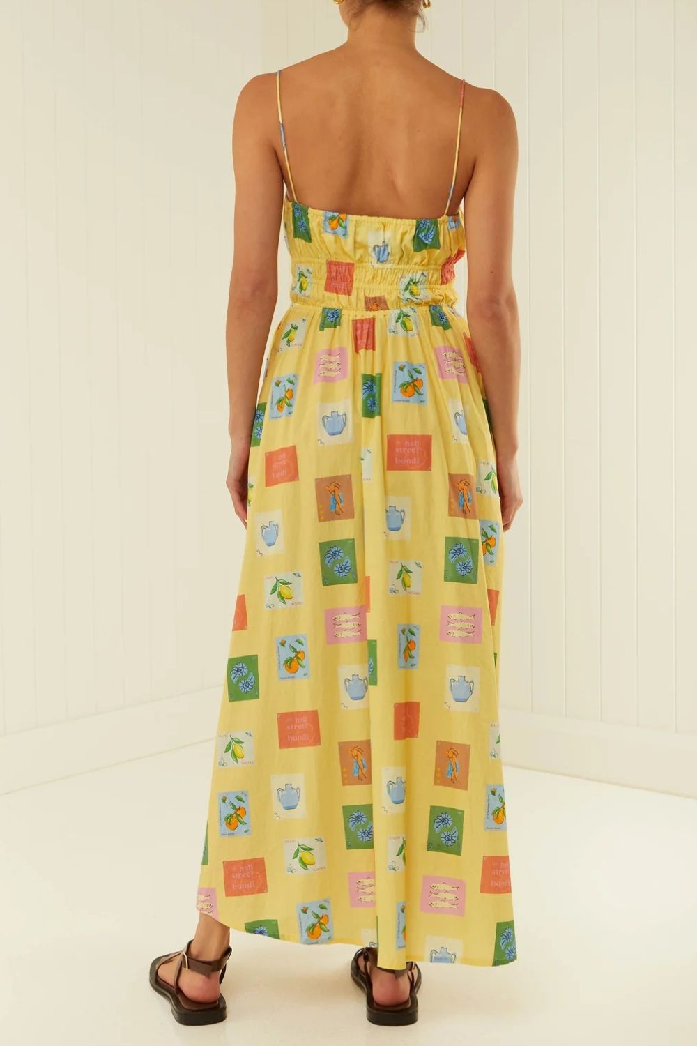 Printed Square Neck Maxi Cami Dress