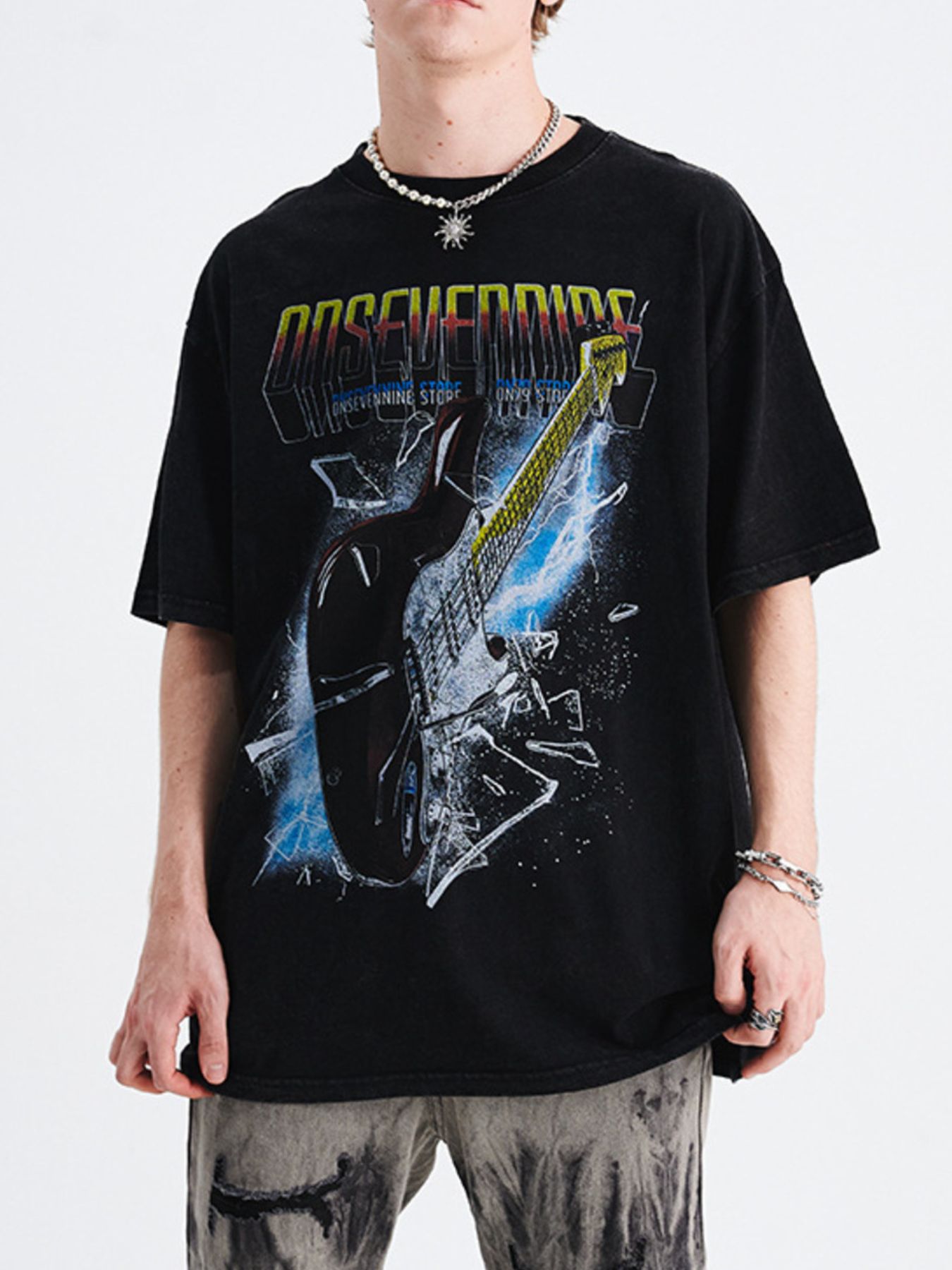 Men's Graphic Round Neck Short Sleeve T-Shirt