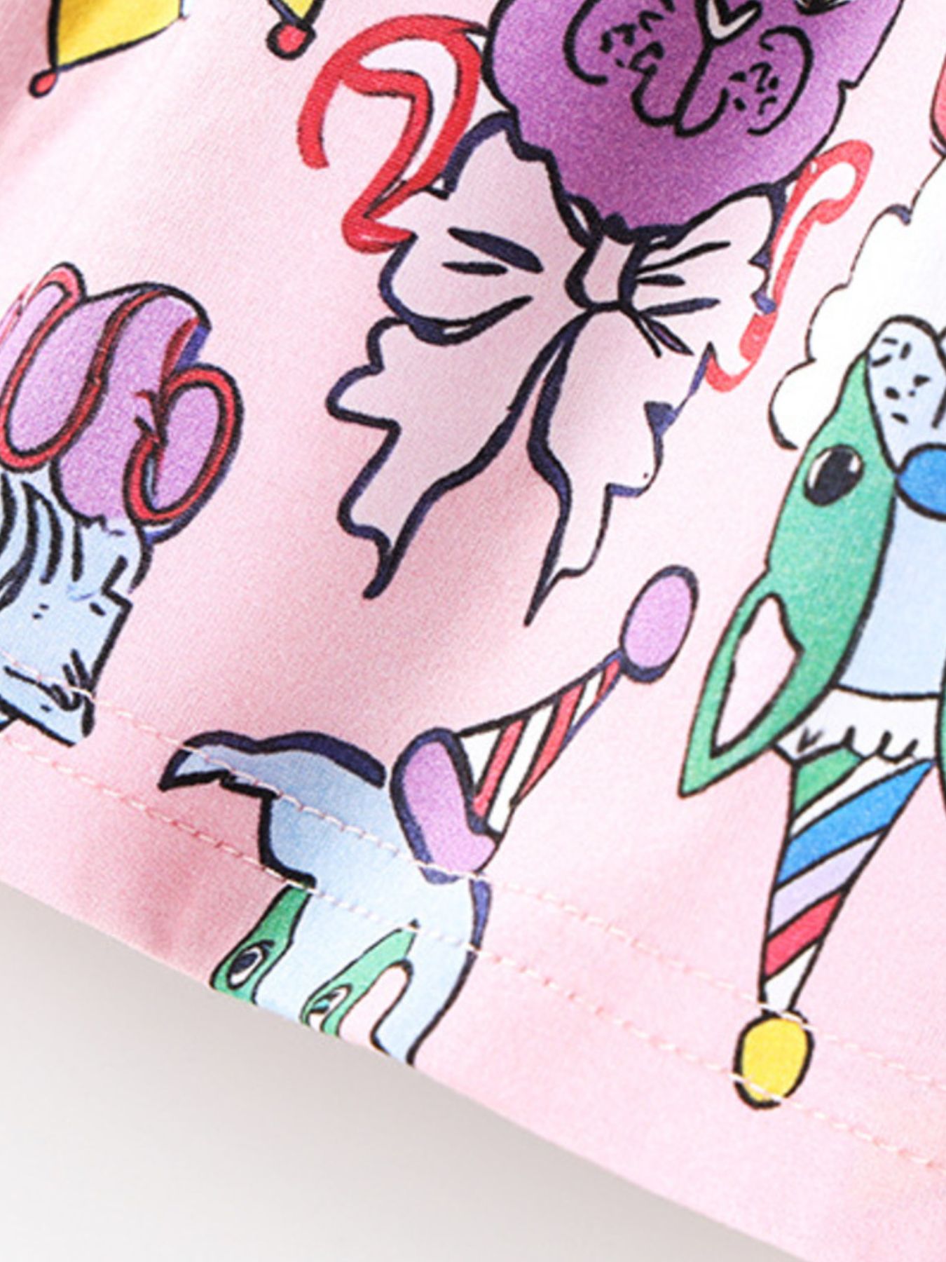 Children's Cartoon Print Short Sleeve Dress 5