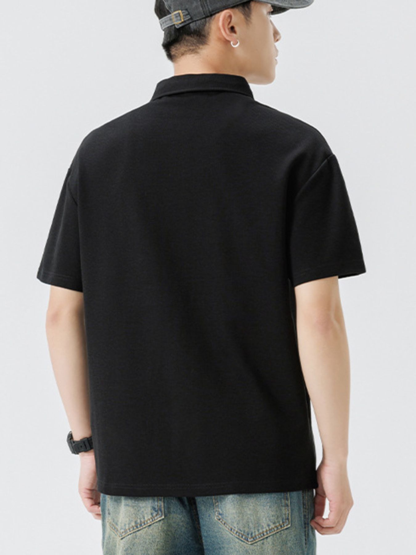 Men's Plus Size Button Detail Short Sleeve Polo