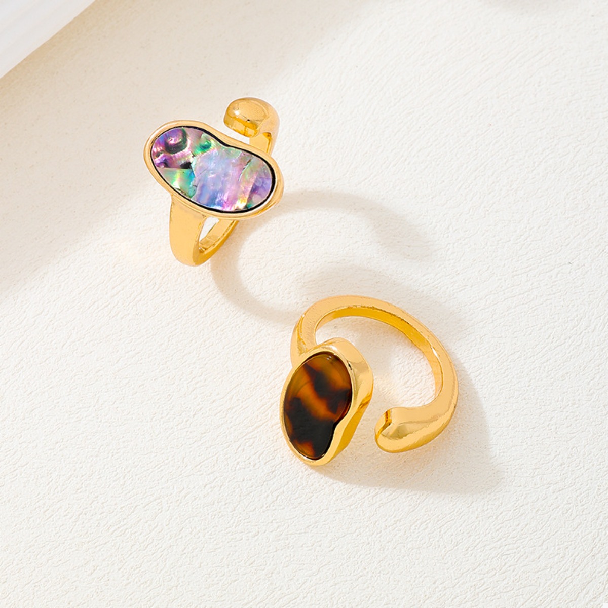 18K Gold-Plated Oval Open Ring