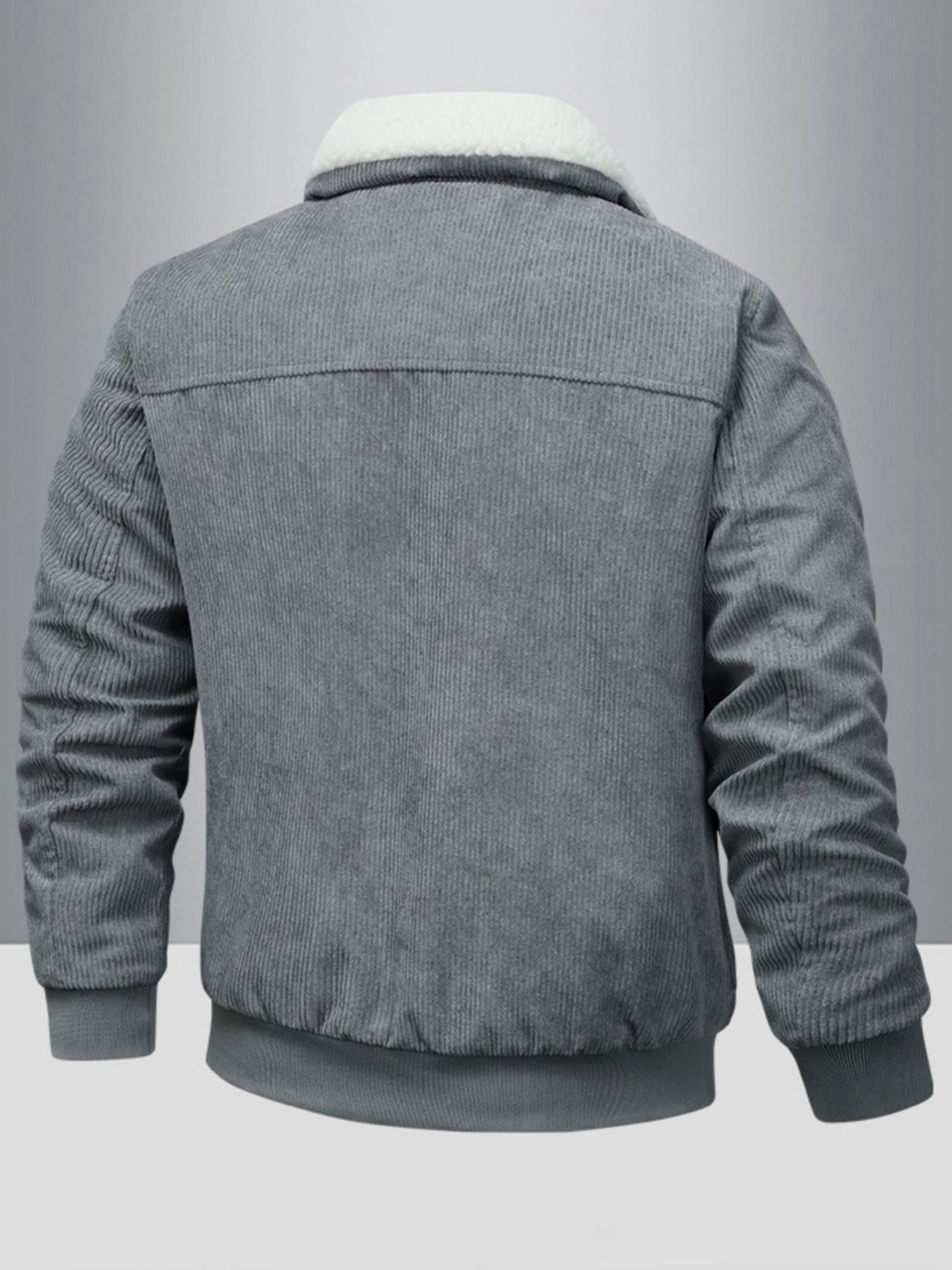 Men's Full Size Corduroy Sherpa Lined Winter Jacket Plus Size