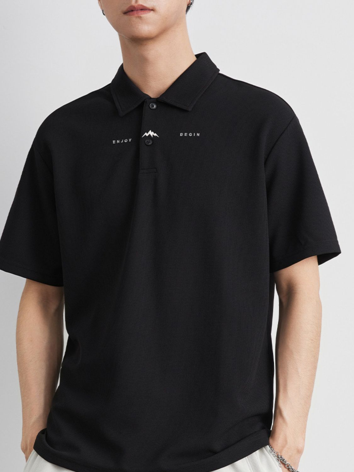 Men's Plus Size Button Detail Short Sleeve Polo