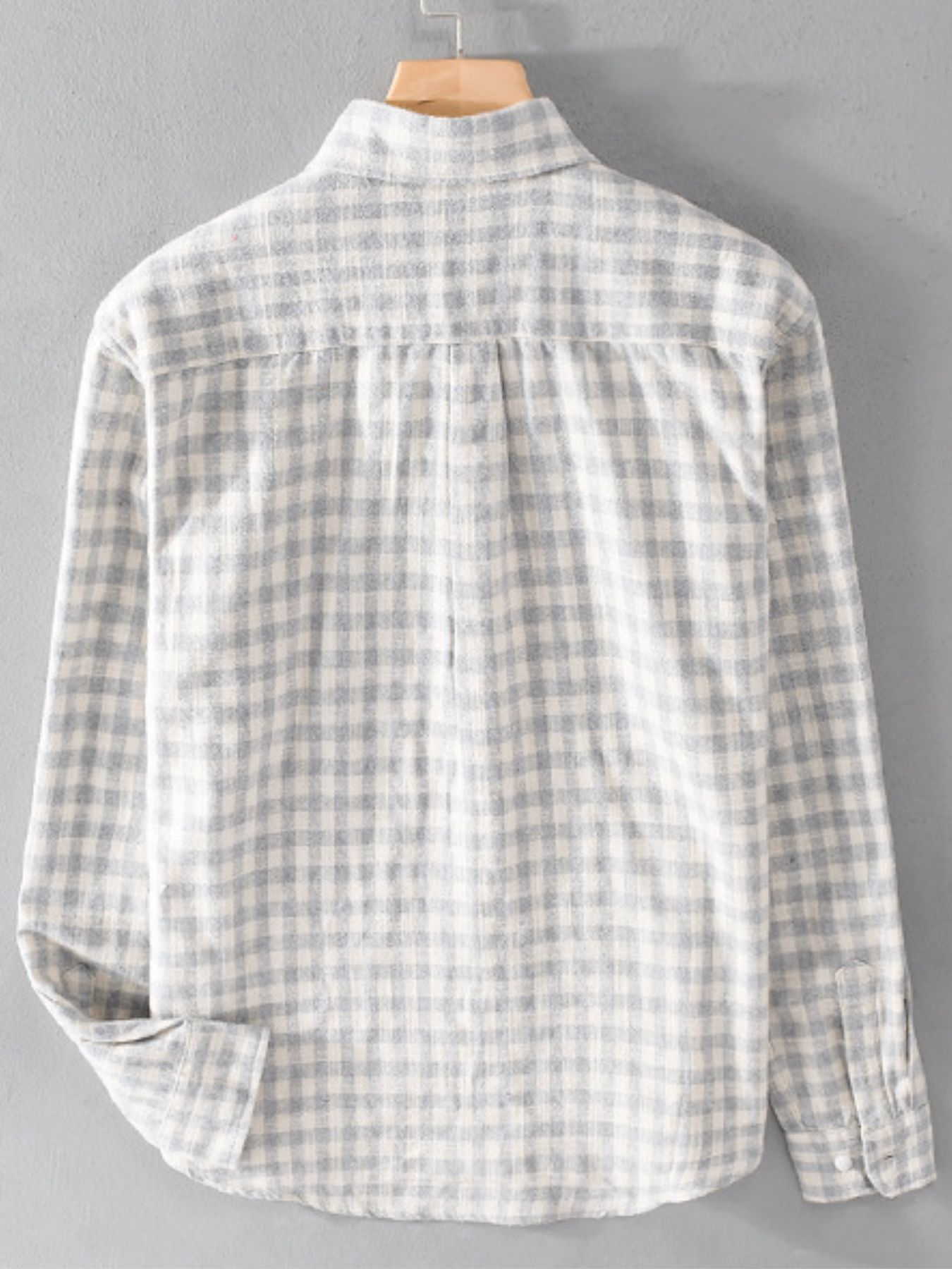 Men's Plus Size Gingham Check Button-Up Shirt