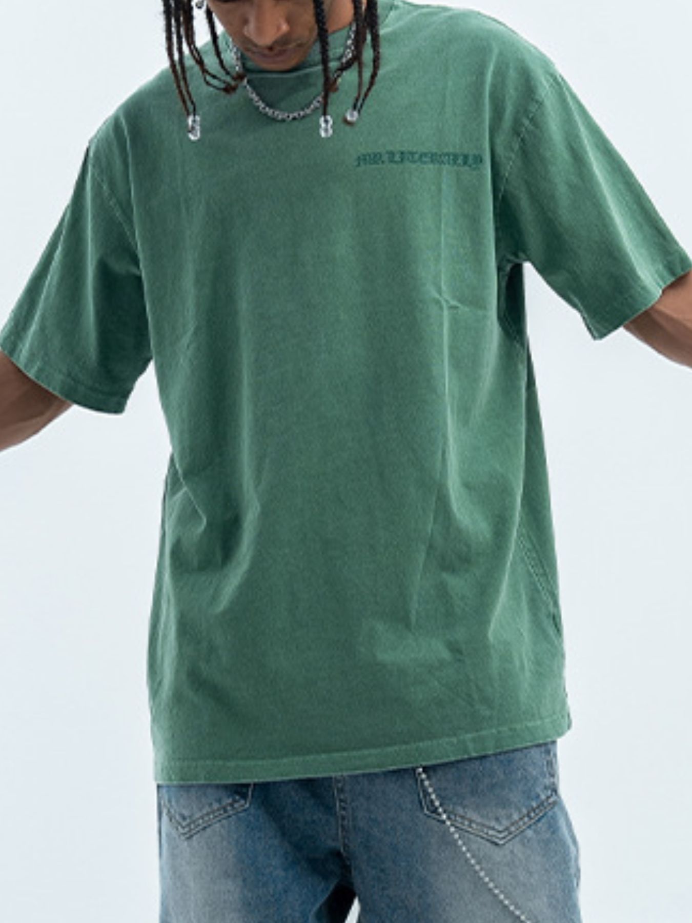 Men's Letter Round Neck Short Sleeve T-Shirt