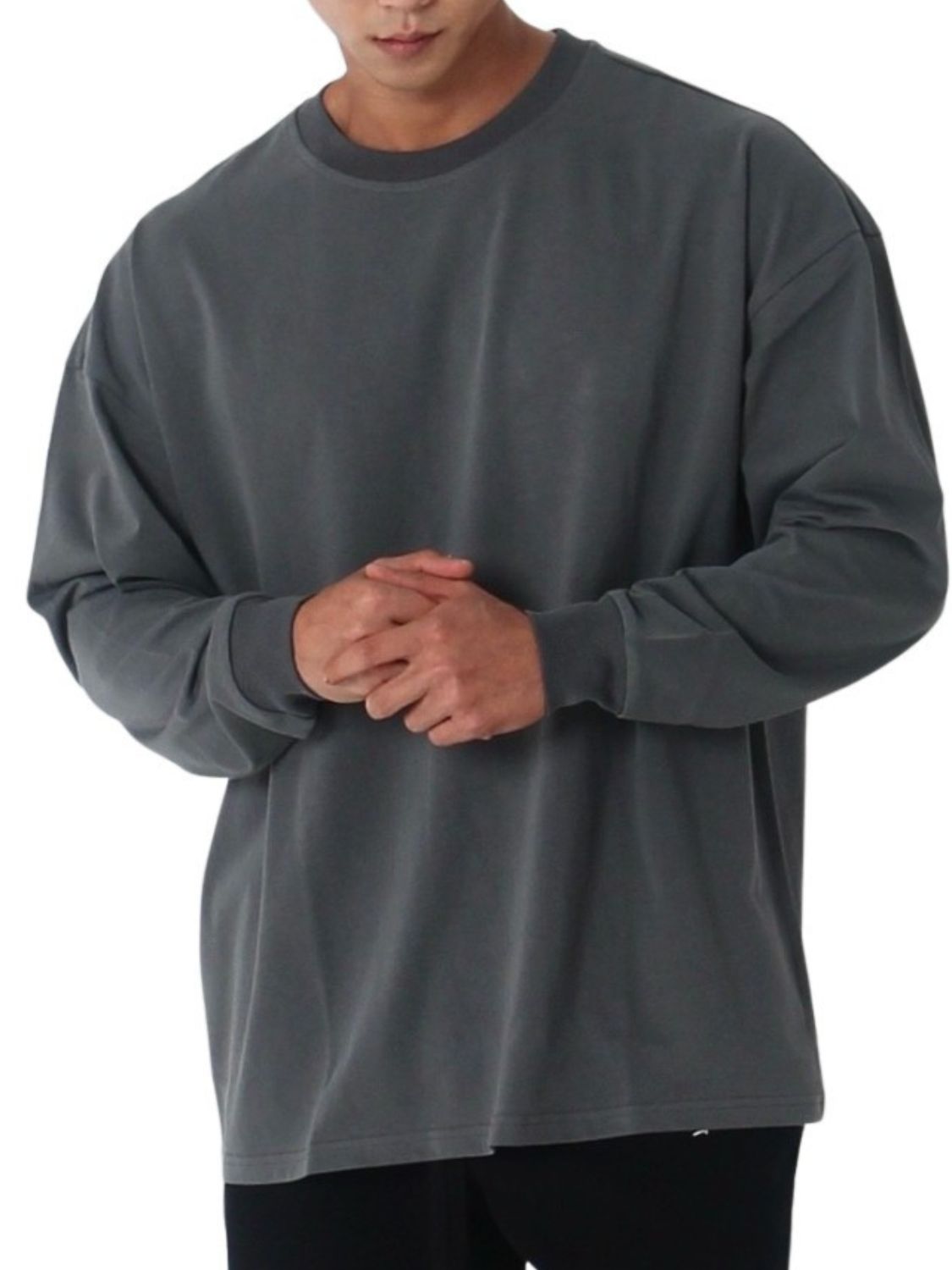 Men's Plus Size Round Neck Long Sleeve T-Shirt
