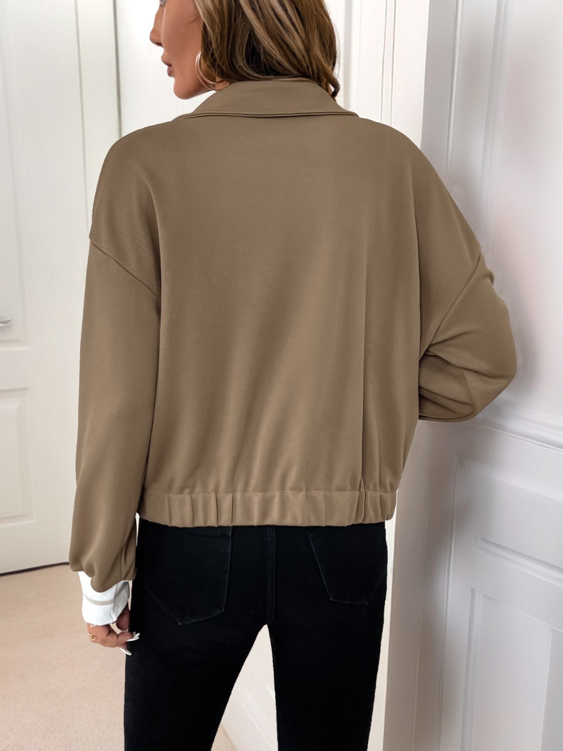 Collared Neck Button Down Jacket