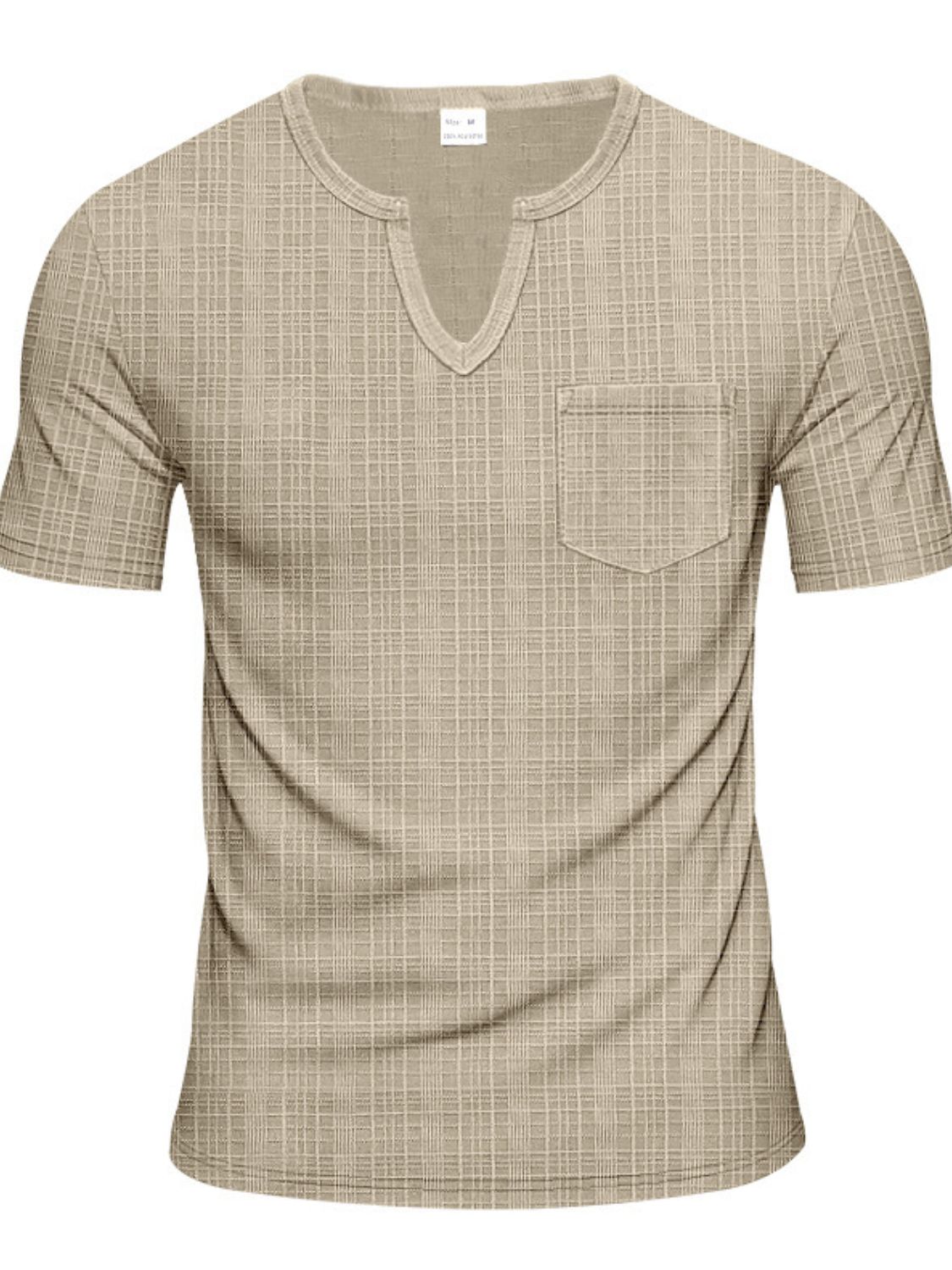 Men's Full Size Notched Short Sleeve T-Shirt Plus Size