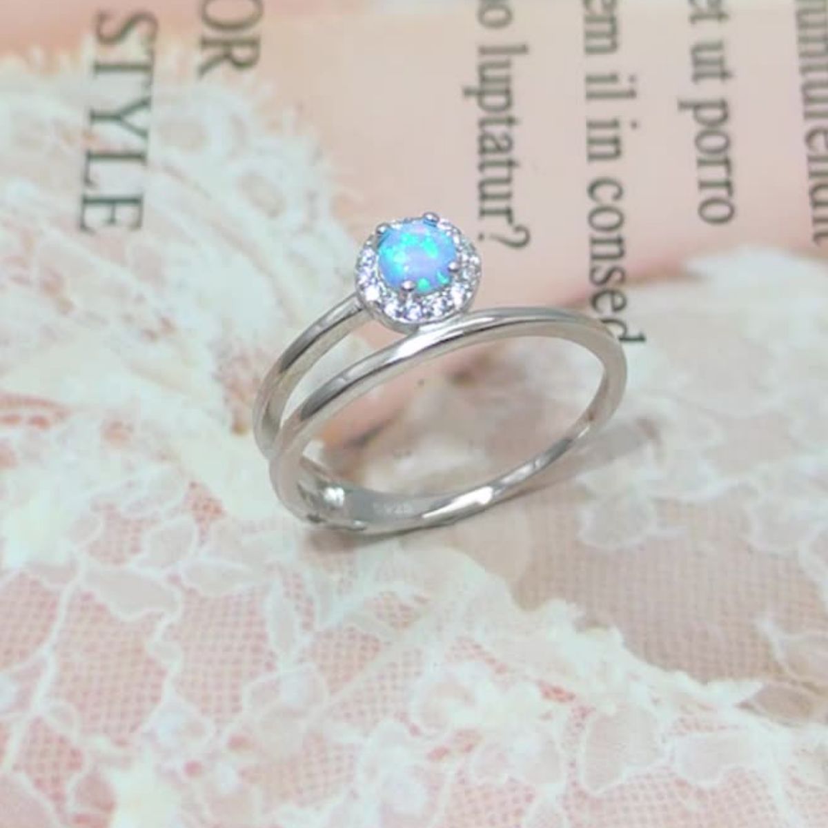 925 Sterling Silver Opal Ring