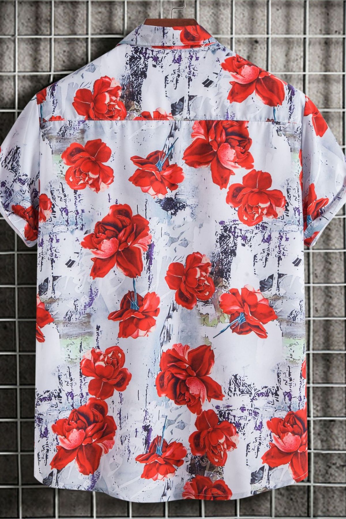 Men's Floral Print Short Sleeve Shirt