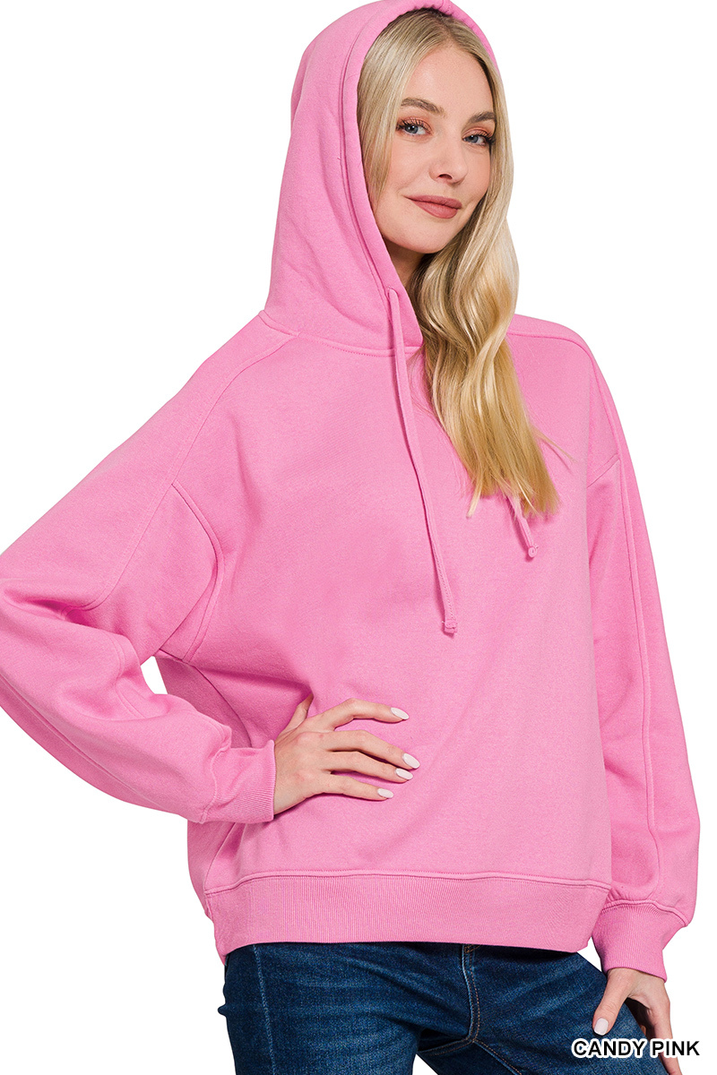 Drawstring Relaxed Fit Fleece Hoodie