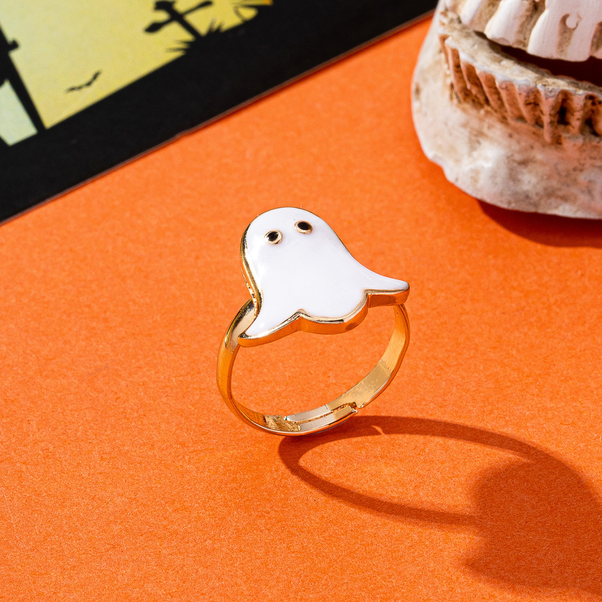 Halloween Ghost 18K Gold-Plated Ring