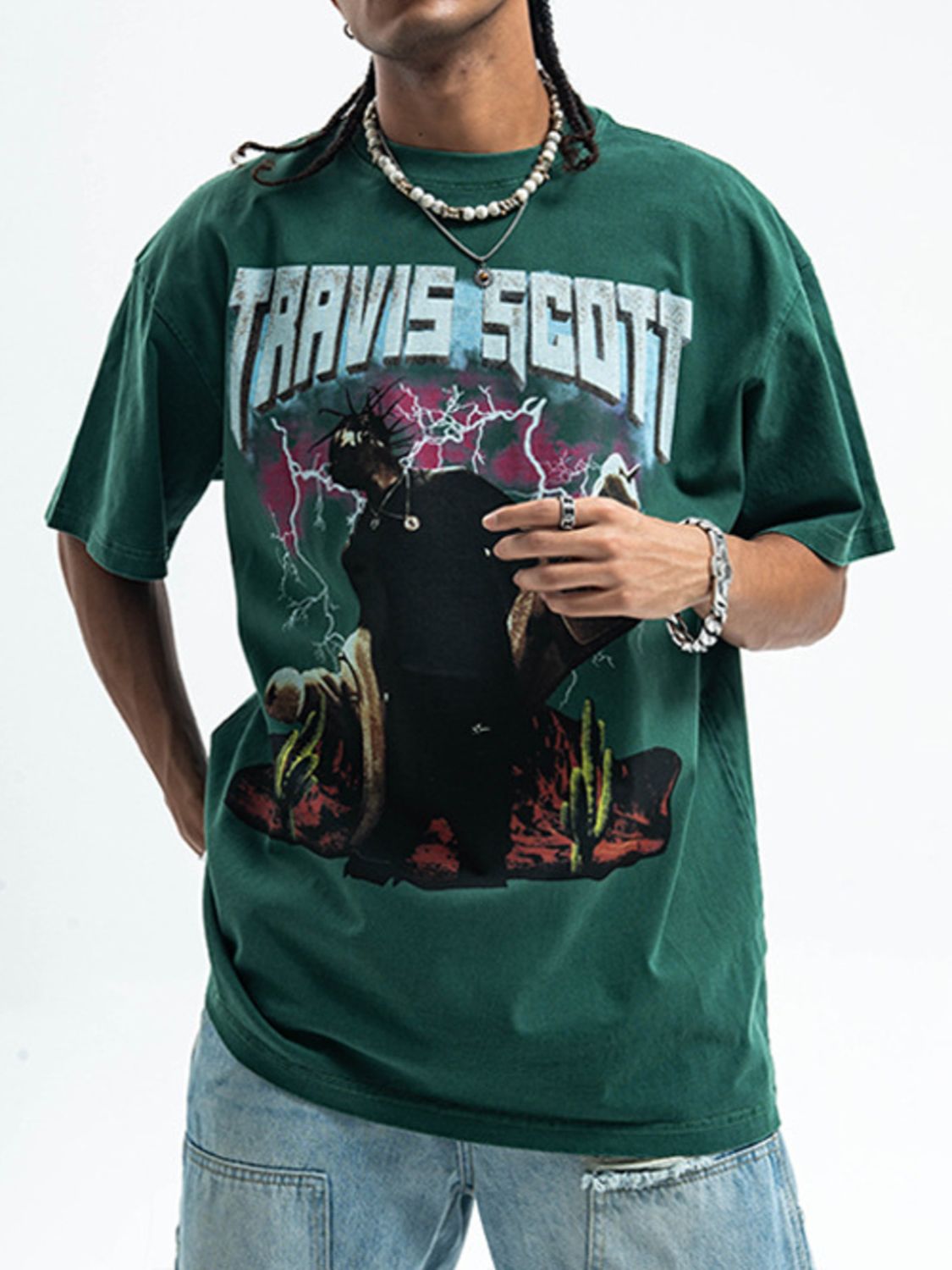 Men's Graphic Round Neck Short Sleeve T-Shirt