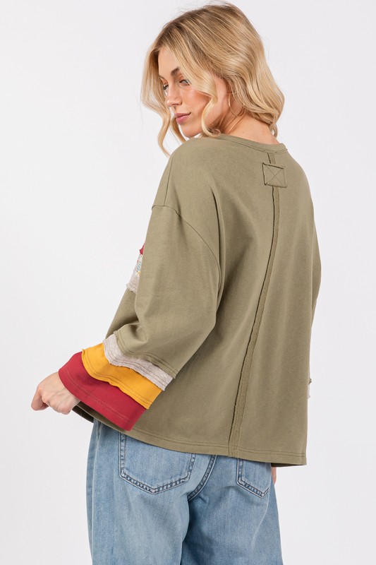 French Terry Color Block T-Shirt