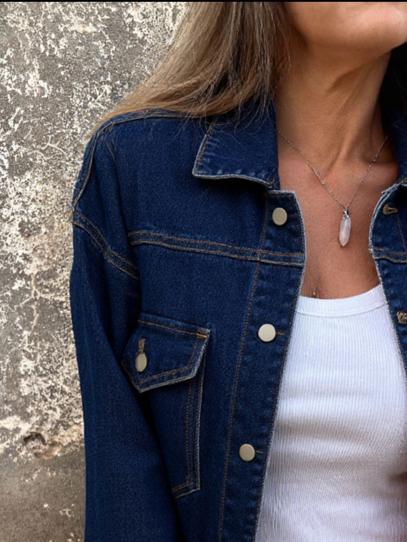 Button Up Long Sleeve Denim Jacket