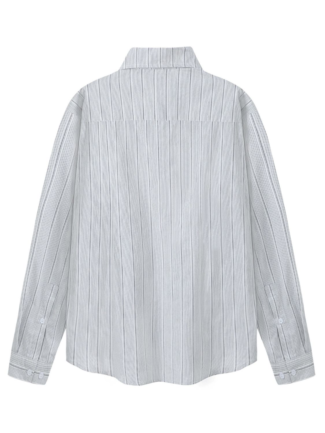 Men's Striped Button Up Long Sleeve Shirt
