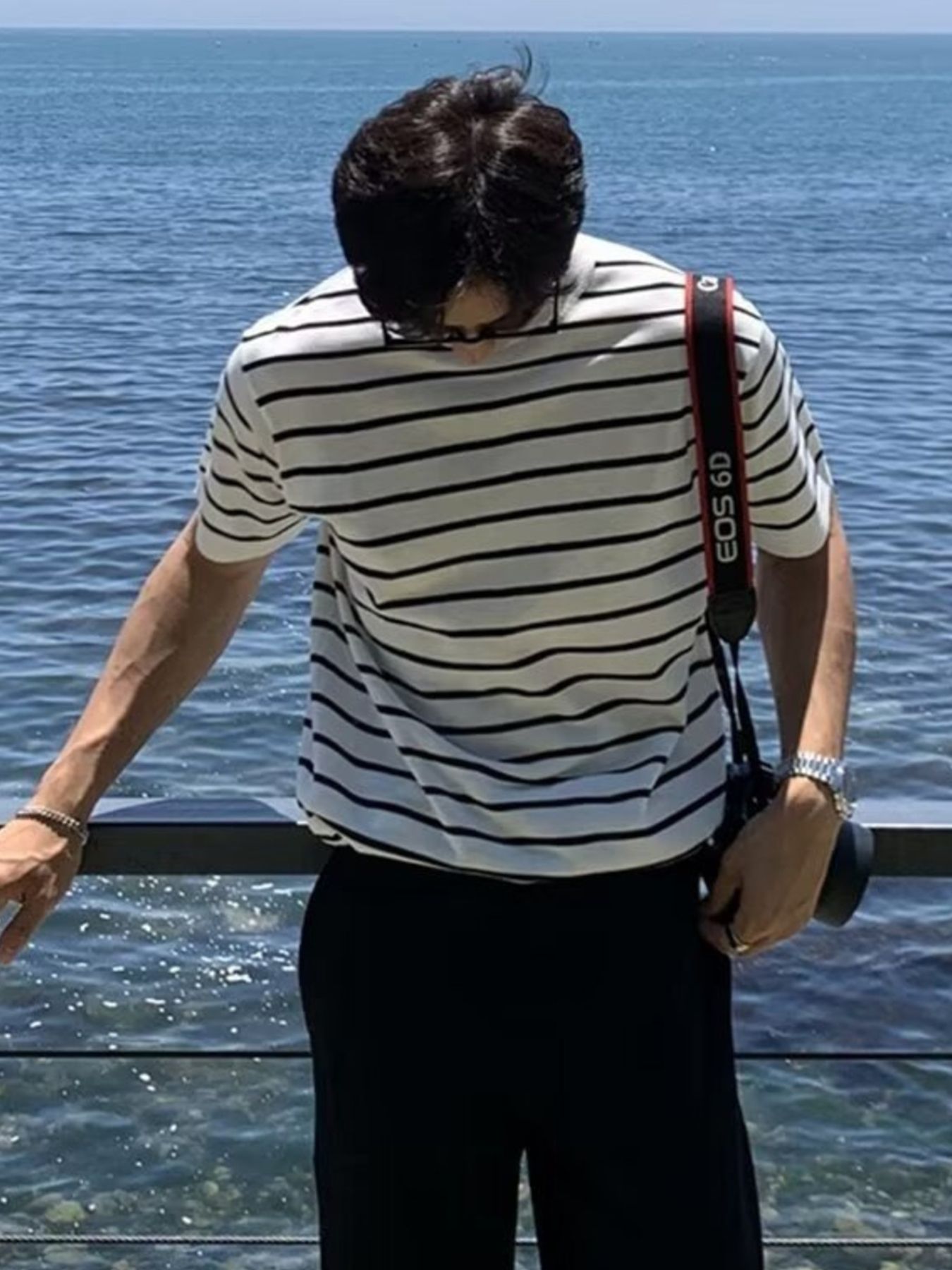 Men's Striped Round Neck Short Sleeve T-Shirt