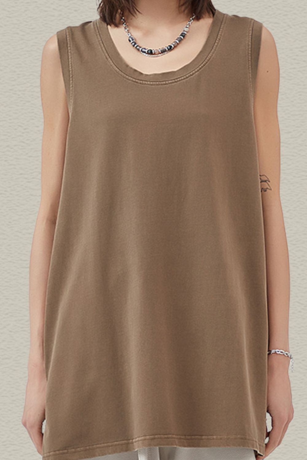 Men's Side Slit Round Neck Tank