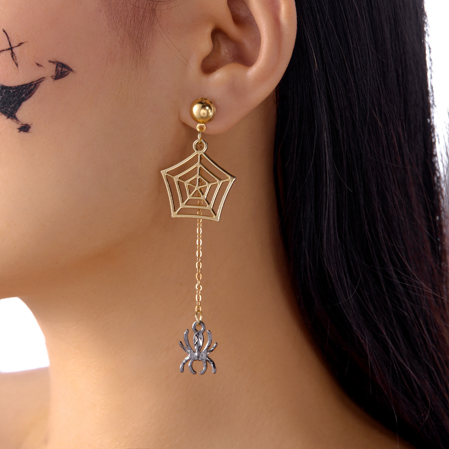 18K Gold-Plated Spider Drop Earrings