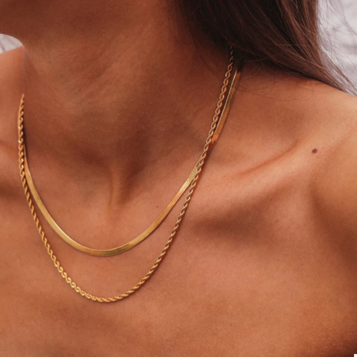 18K Gold-Plated Stainless Steel Layered Necklace