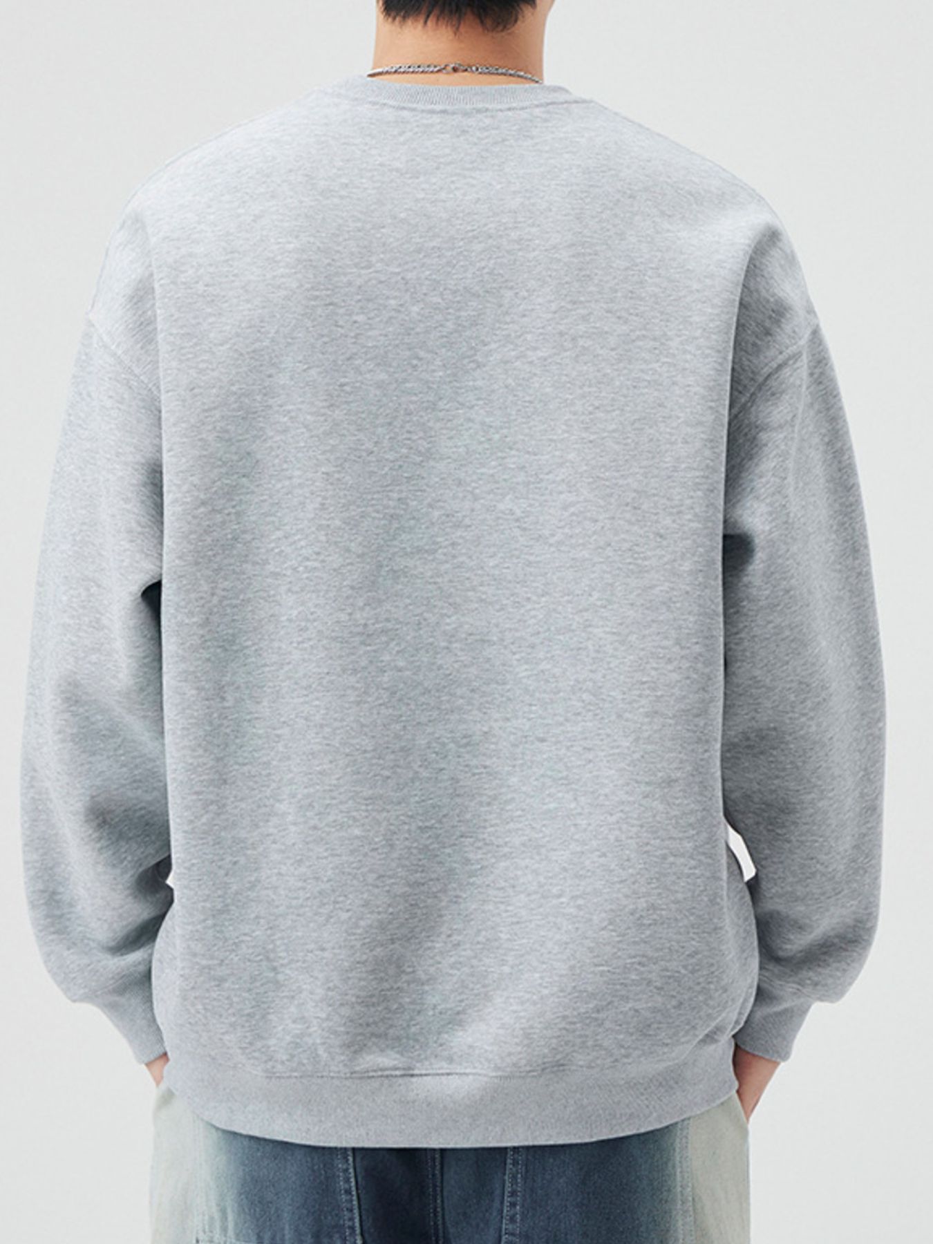 Men's Full Size Round Neck Dropped Shoulder Sweatshirt Plus Size