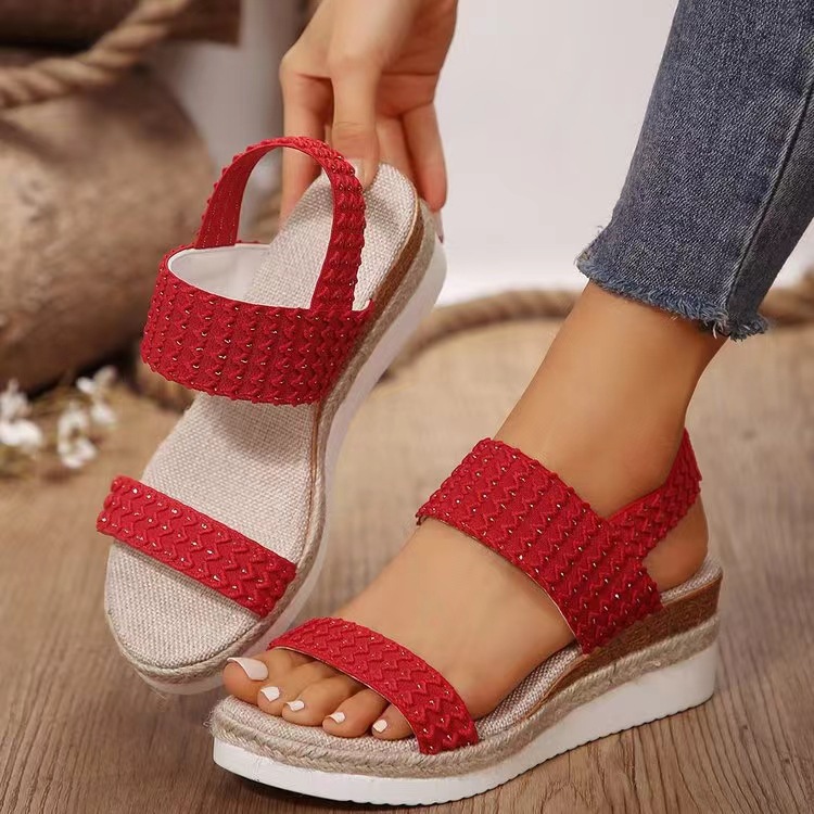 Peep Toe Wedge Sandals