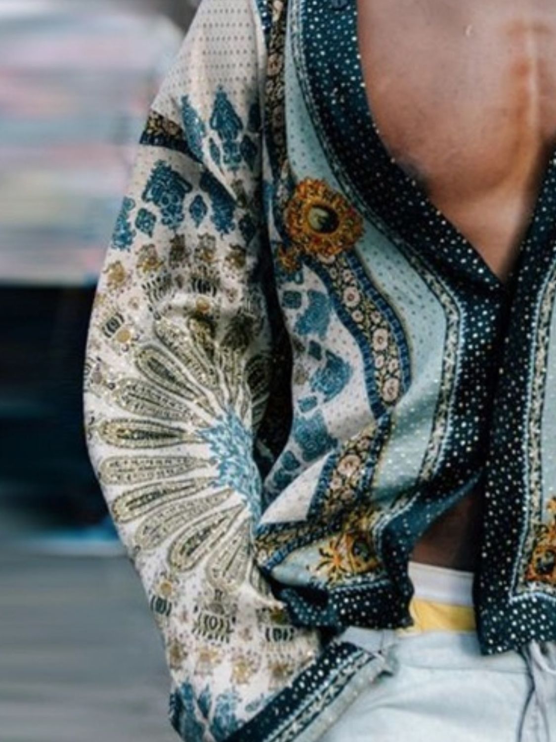 Men's Full Size Collared Neck Long Sleeve Shirt Plus Size