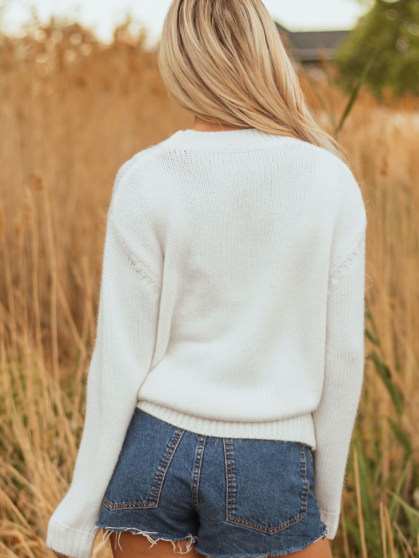 Embroidered Bow Boots Graphic Drop Shoulder Sweater