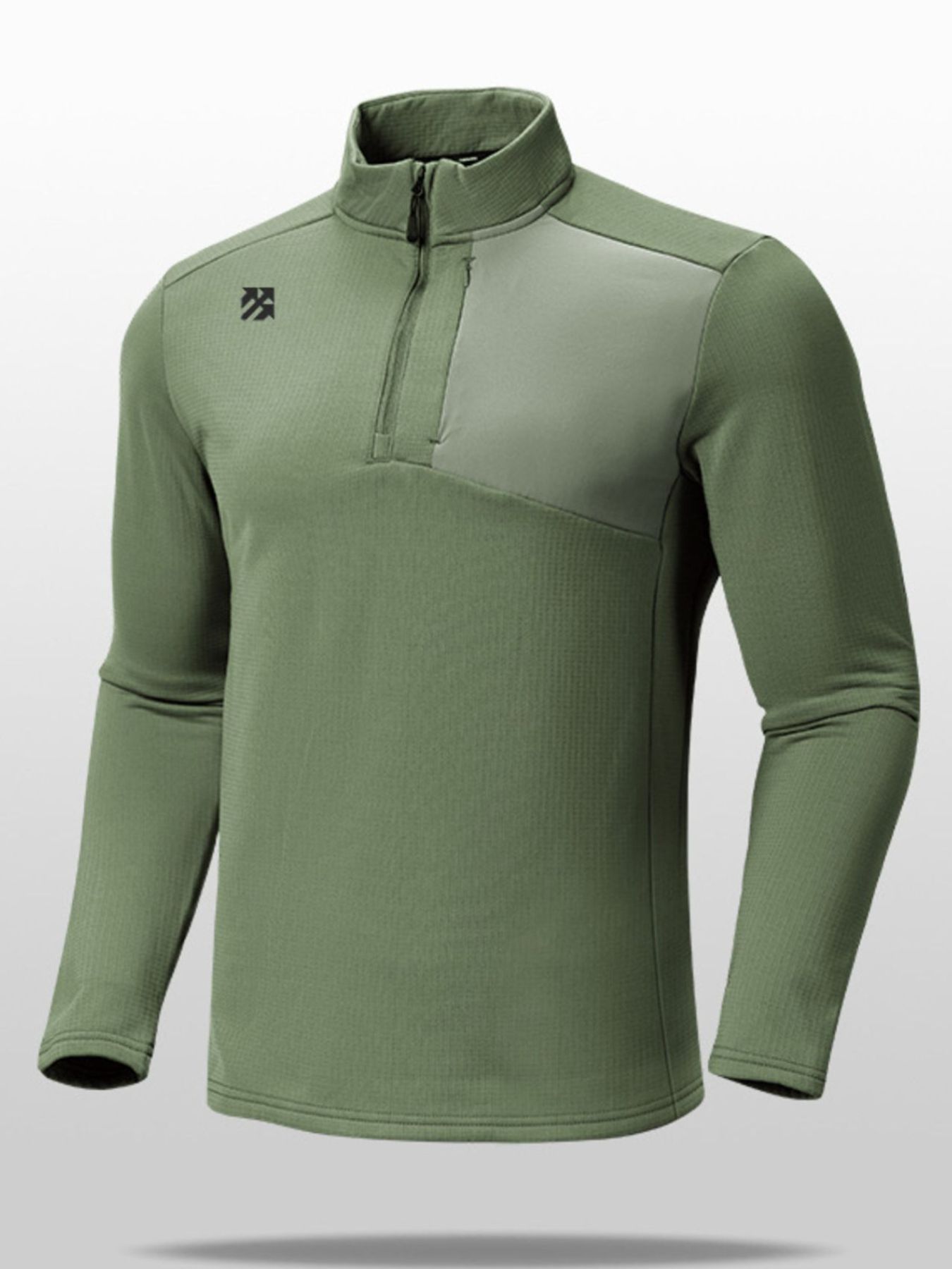 Men's Plus Size Quarter Zip Long Sleeve Top