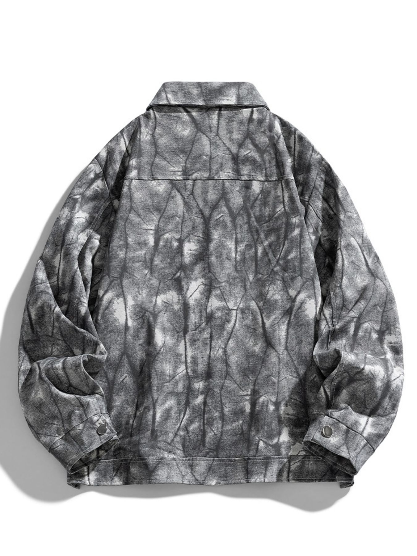 Men's Plus Size Abstract Print Long Sleeve Casual Jacket