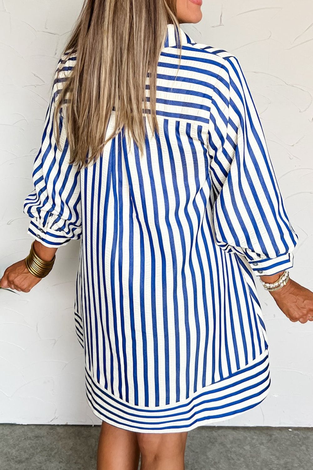 Striped Button Front Dress