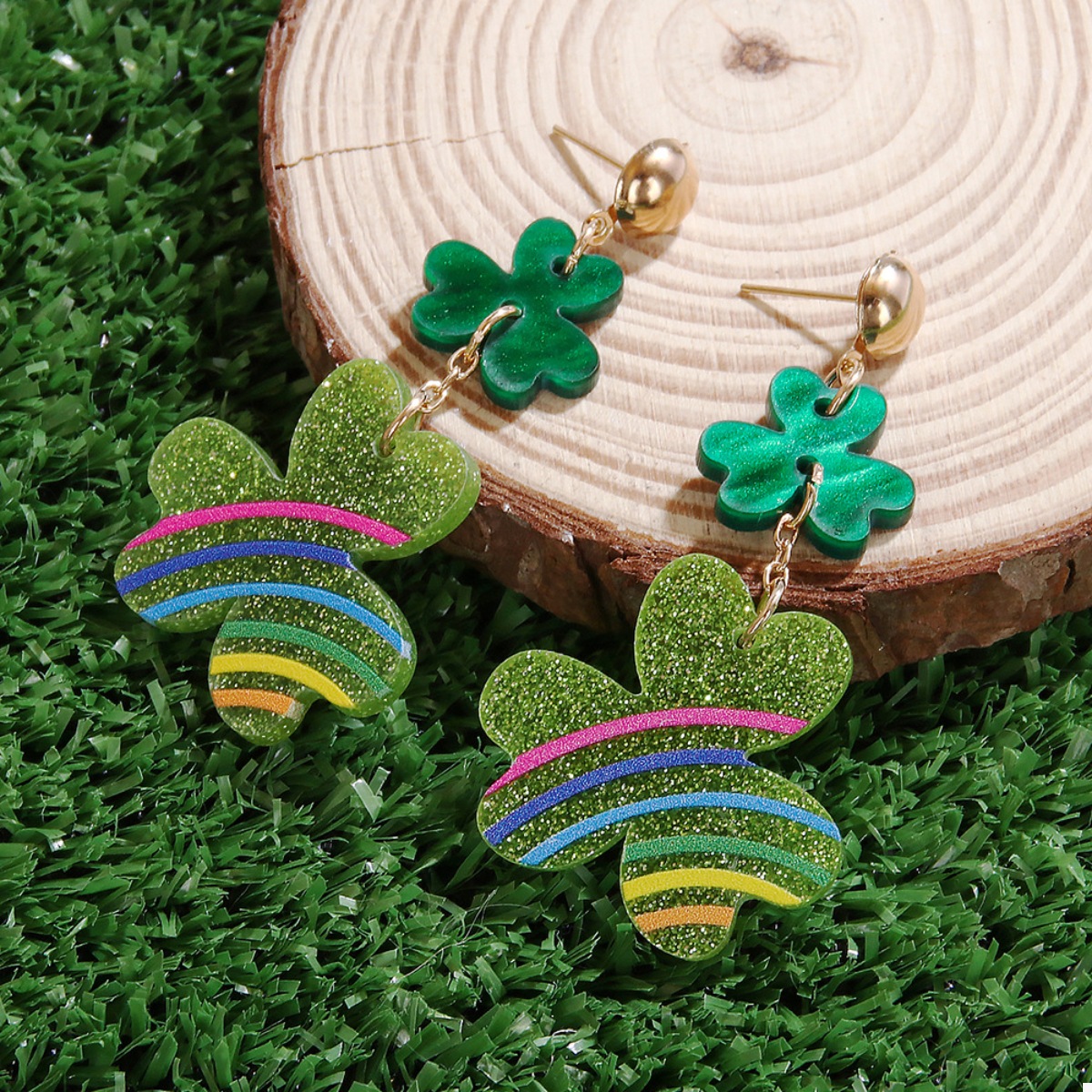 Lucky Clover Dangle Earrings