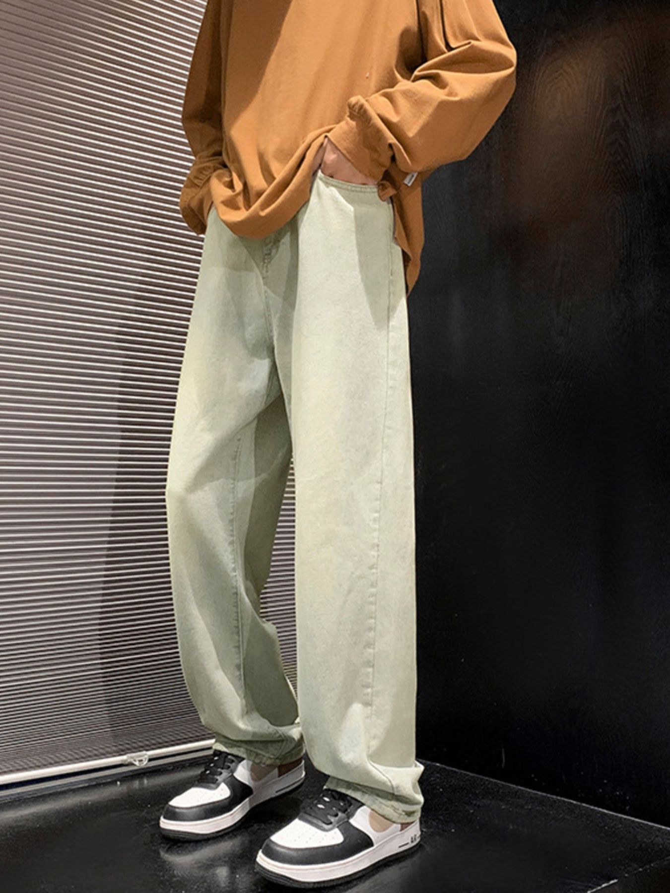 Men's Full Size Vintage Wash Wide Leg Jeans Plus Size